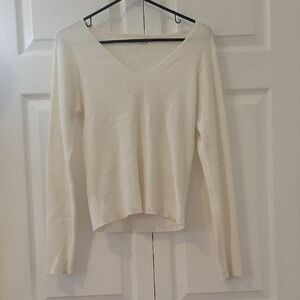 V-Neck Cream Sweater